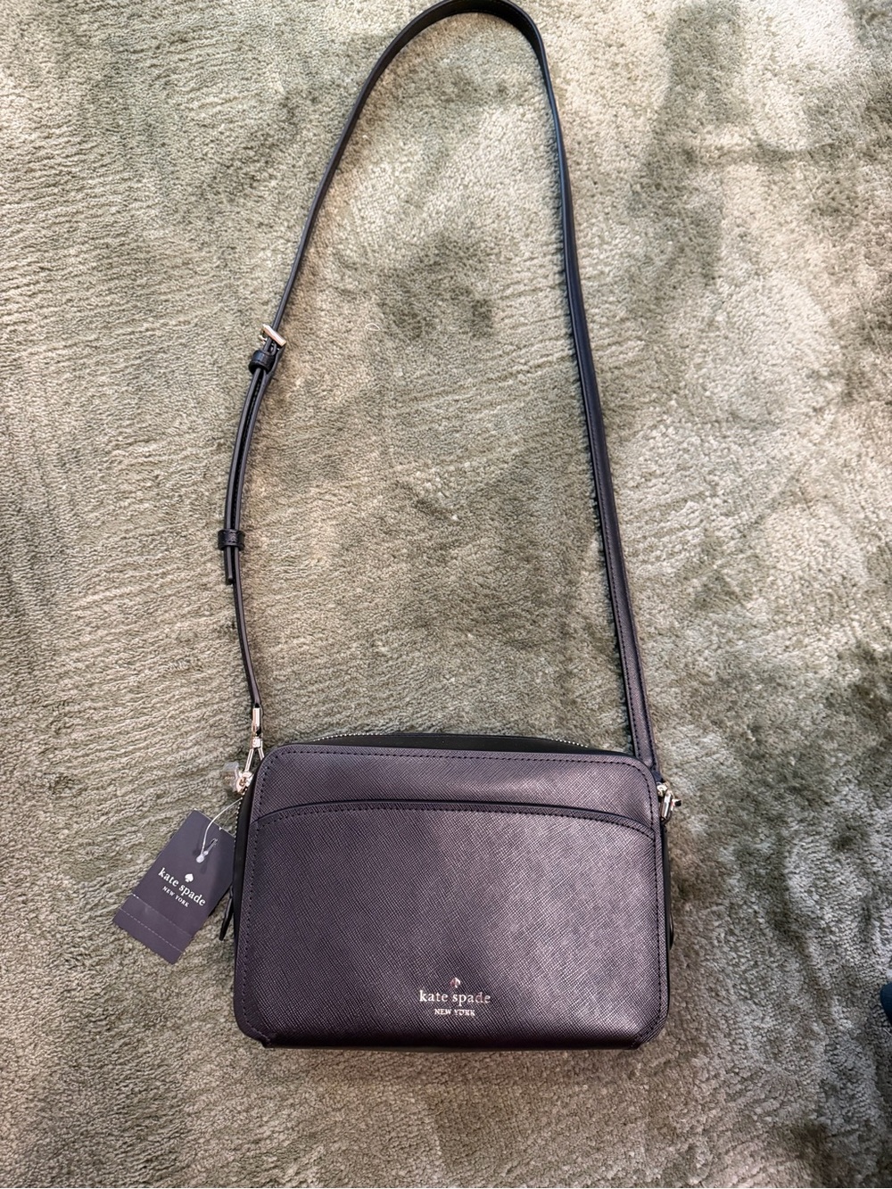 kate spade Black Saffiano Leather Crossbody Bag/ Camera Bag NWT